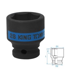 Головка торцевая ударная шестигранная 1/2", 28 мм KING TONY 453528M