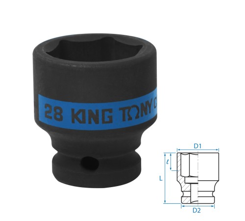 Головка торцевая ударная шестигранная 1/2