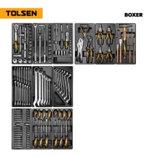Набор инструментов 157 предметов, "BOXER", для тележки, 12 ложементов TOLSEN TT85415-157