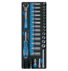 Набор торцевых головок 1/4" с принадлежностями, ложемент, 48 предметов KING TONY 9-2548MRV