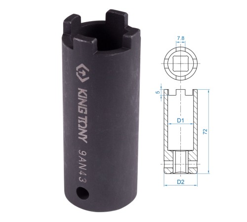 Головка для демонтажа клапана форсунок MAN, MB, Scania 1/2" KING TONY 9AN43