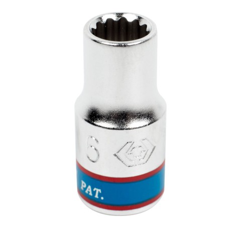 Головка торцевая стандартная двенадцатигранная 1/4", 6 мм KING TONY 233006M