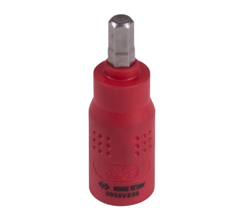 Насадка (бита) торцевая диэлектрическая 1/4", HEX, 6 мм, L = 54 мм KING TONY 2035VE06