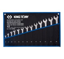 Набор комбинированных ключей, 6-24 мм, чехол из теторона, 13 предметов KING TONY 12D13MRN Набор комбинированных ключей, 6-24 мм, чехол из теторона, 13 предметов KING TONY 12D13MRN