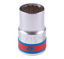 Головка торцевая стандартная двенадцатигранная 1/2", 9/16", дюймовая KING TONY 433018S