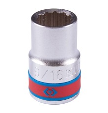 Головка торцевая стандартная двенадцатигранная 1/2", 9/16", дюймовая KING TONY 433018S