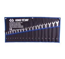 Набор комбинированных ключей, 6-24 мм, чехол из теторона, 18 предметов KING TONY 12D18MRN