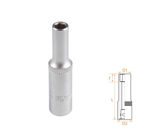 Головка торцевая глубокая шестигранная 1/4", 5 мм AFFIX AF00120005 Головка торцевая глубокая шестигранная 1/4", 5 мм AFFIX AF00120005