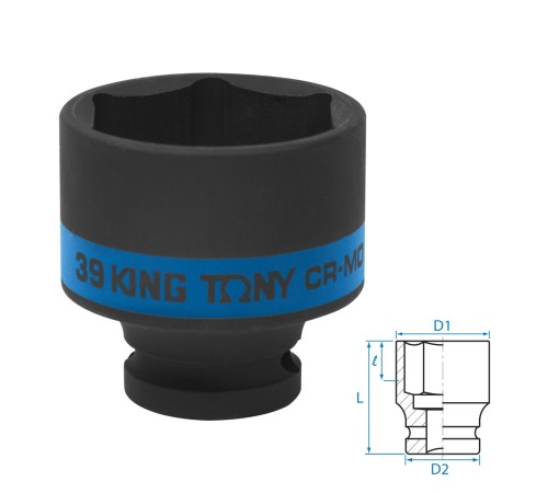 Головка торцевая ударная шестигранная 1/2", 39 мм KING TONY 453539M