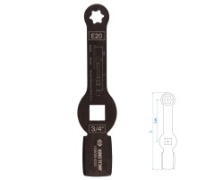 Ключ для тормозных суппортов грузовых автомобилей E20, 3/4", ударный KING TONY 10B0B-E20
