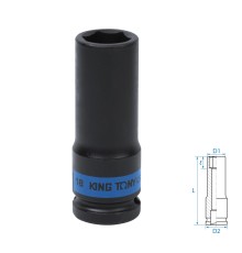 Головка торцевая ударная глубокая шестигранная 1/2", 18 мм KING TONY 443518M