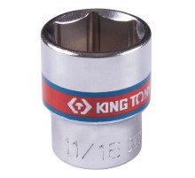 Головка торцевая стандартная шестигранная 3/8", 11/16", дюймовая KING TONY 333522S