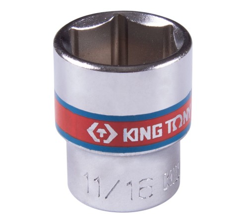 Головка торцевая стандартная шестигранная 3/8", 11/16", дюймовая KING TONY 333522S Головка торцевая стандартная шестигранная 3/8", 11/16", дюймовая KING TONY 333522S