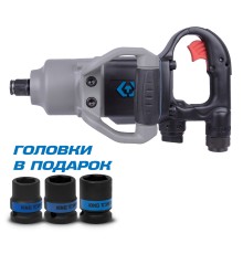 Гайковерт пневматический ударный 3/4", 2170 Нм, в комплекте 3 торцевые головки KING TONY P33671-160B Гайковерт пневматический ударный 3/4", 2170 Нм, в комплекте 3 торцевые головки KING TONY P33671-160B