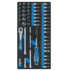 Набор торцевых головок 1/4" с принадлежностями, ложемент, 50 предметов KING TONY 9-2550MRV