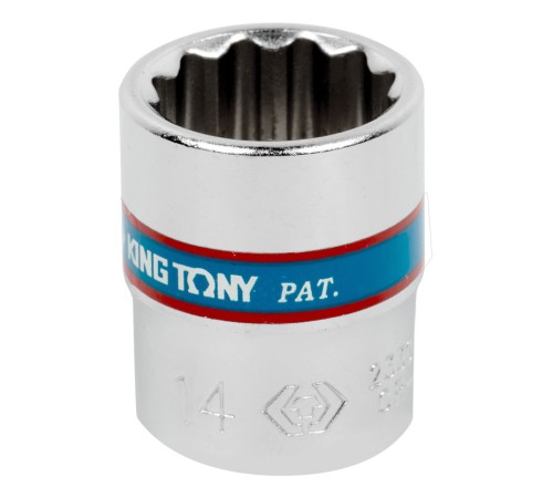 Головка торцевая стандартная двенадцатигранная 1/4", 14 мм KING TONY 233014M Головка торцевая стандартная двенадцатигранная 1/4", 14 мм KING TONY 233014M