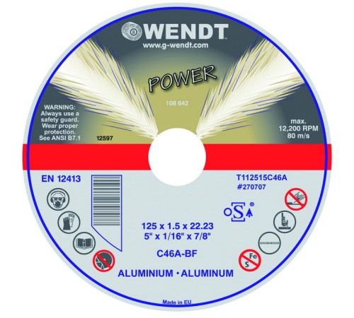 Отрезные круги G-Wendt Power алюминий (код 8150)