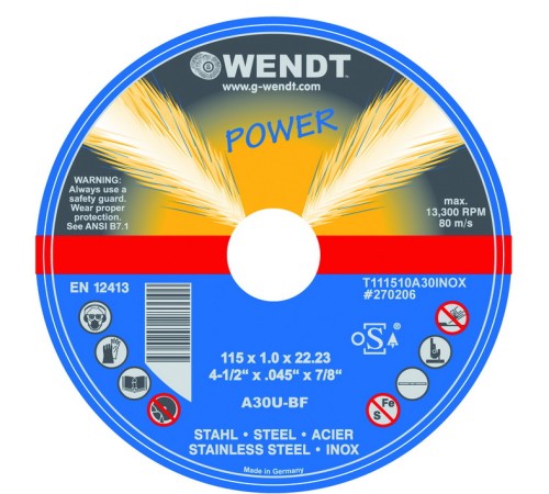 Отрезные круги G-Wendt Power нержавеющая сталь (270 218)