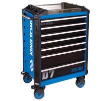 Тележка инструментальная, 7 выдвижных ящиков, "SQUAD" KING TONY 87SQ31-7B-BK