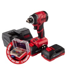 Аккумуляторный шуруповерт, ударный, 18 В, 4 предмета, кейс, в комплекте набор бит MIGHTY SEVEN DS-203SP