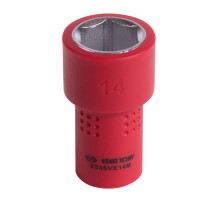 Головка торцевая диэлектрическая шестигранная 1/4", 14 мм KING TONY 2335VE14M Головка торцевая диэлектрическая шестигранная 1/4", 14 мм KING TONY 2335VE14M