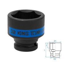 Головка торцевая ударная шестигранная 1/2", 32 мм KING TONY 453532M