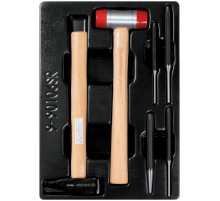 Набор выколоток и керн с молотками, ложемент, 6 предметов KING TONY 9-90106SR Набор выколоток и керн с молотками, ложемент, 6 предметов KING TONY 9-90106SR