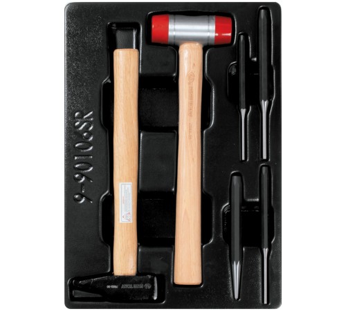 Набор выколоток и керн с молотками, ложемент, 6 предметов KING TONY 9-90106SR Набор выколоток и керн с молотками, ложемент, 6 предметов KING TONY 9-90106SR