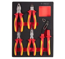 Набор пассатижей и бокорезов диэлектрических, ложемент, 5 предметов KING TONY 9-40605GPV