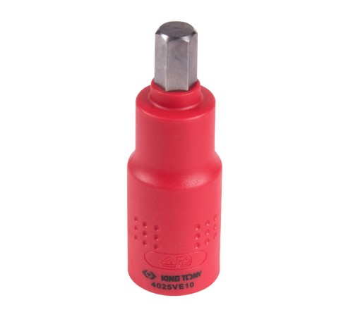 Насадка (бита) торцевая диэлектрическая 1/2", HEX, 10 мм, L = 75 мм KING TONY 4025VE10 Насадка (бита) торцевая диэлектрическая 1/2", HEX, 10 мм, L = 75 мм KING TONY 4025VE10