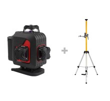 Лазерный уровень RGK PR-4D Red с красным лучом + RGK CG-2 - распорная штанга-штатив