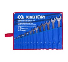 Набор комбинированных ключей, 6-32 мм, чехол из теторона, 15 предметов KING TONY 1215MRN02 Набор комбинированных ключей, 6-32 мм, чехол из теторона, 15 предметов KING TONY 1215MRN02