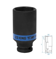 Головка торцевая ударная глубокая шестигранная 1/2", 33 мм KING TONY 443533M