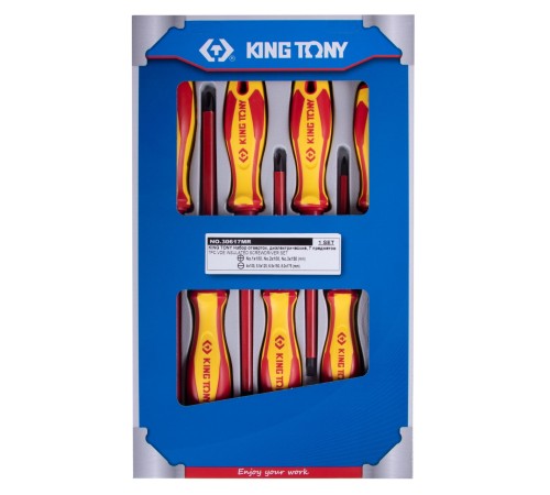 Набор отверток, диэлектрические, 7 предметов KING TONY 30617MR Набор отверток, диэлектрические, 7 предметов KING TONY 30617MR