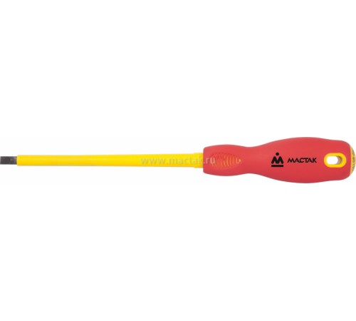 Отвертка шлицевая Slotted 6.5х150 мм, диэлектрическая МАСТАК 040-65150E Отвертка шлицевая Slotted 6.5х150 мм, диэлектрическая МАСТАК 040-65150E