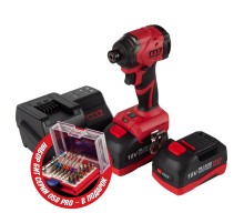 Аккумуляторный шуруповерт, ударный, 18 В, 4 предмета, кейс, в комплекте набор бит MIGHTY SEVEN DS-202AP