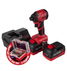 Аккумуляторный шуруповерт, ударный, 18 В, 4 предмета, кейс, в комплекте набор бит MIGHTY SEVEN DS-202AP