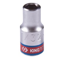 Головка торцевая стандартная шестигранная 1/4", 7/32", дюймовая KING TONY 233507S
