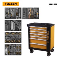 Набор инструментов 189 предметов, "ATHLETE", в черной тележке TOLSEN TT85412