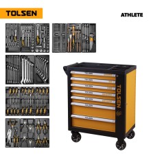 Набор инструментов 189 предметов, "ATHLETE", в черной тележке TOLSEN TT85412 Набор инструментов 189 предметов, "ATHLETE", в черной тележке TOLSEN TT85412