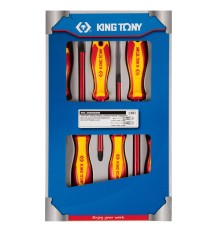 Набор отверток, диэлектрические, 6 предметов KING TONY 30606MR Набор отверток, диэлектрические, 6 предметов KING TONY 30606MR
