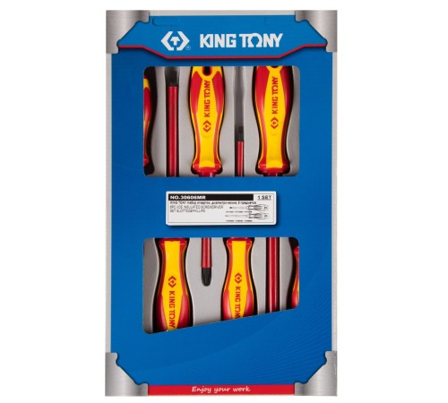 Набор отверток, диэлектрические, 6 предметов KING TONY 30606MR Набор отверток, диэлектрические, 6 предметов KING TONY 30606MR