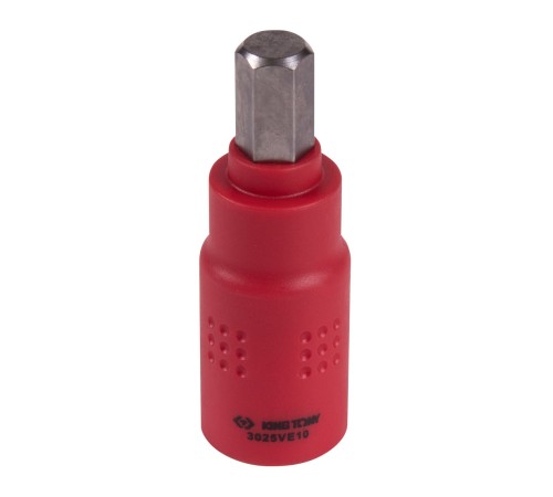 Насадка (бита) торцевая диэлектрическая 3/8", HEX, 10 мм, L = 65 мм KING TONY 3025VE10 Насадка (бита) торцевая диэлектрическая 3/8", HEX, 10 мм, L = 65 мм KING TONY 3025VE10