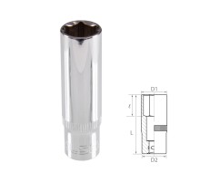 Головка торцевая глубокая шестигранная 3/8", 15 мм TOLSEN TT16365 Головка торцевая глубокая шестигранная 3/8", 15 мм TOLSEN TT16365
