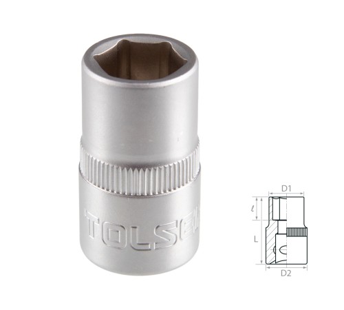 Головка торцевая стандартная шестигранная 1/2", 11 мм TOLSEN TT16511 Головка торцевая стандартная шестигранная 1/2", 11 мм TOLSEN TT16511