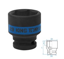 Головка торцевая ударная шестигранная 1/2", 29 мм KING TONY 453529M Головка торцевая ударная шестигранная 1/2", 29 мм KING TONY 453529M