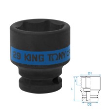 Головка торцевая ударная шестигранная 1/2", 29 мм KING TONY 453529M Головка торцевая ударная шестигранная 1/2", 29 мм KING TONY 453529M