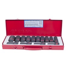 Набор ударных глубоких торцевых головок 1/2", шестигранные, 3/8"-1&1/4", 15 предметов KING TONY 4416SP