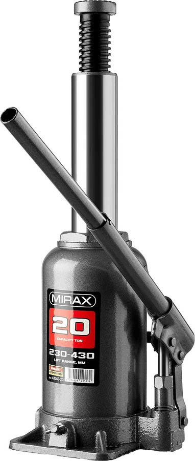 MIRAX 20 т, 230-430 мм, домкрат бутылочный гидравлический 43260-20