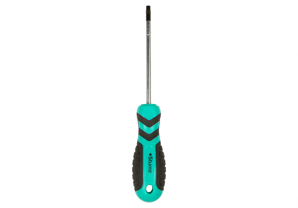 Отвертка TORX TT25H*100мм, с отверстием, CrV магнитный наконечник Sturm!
